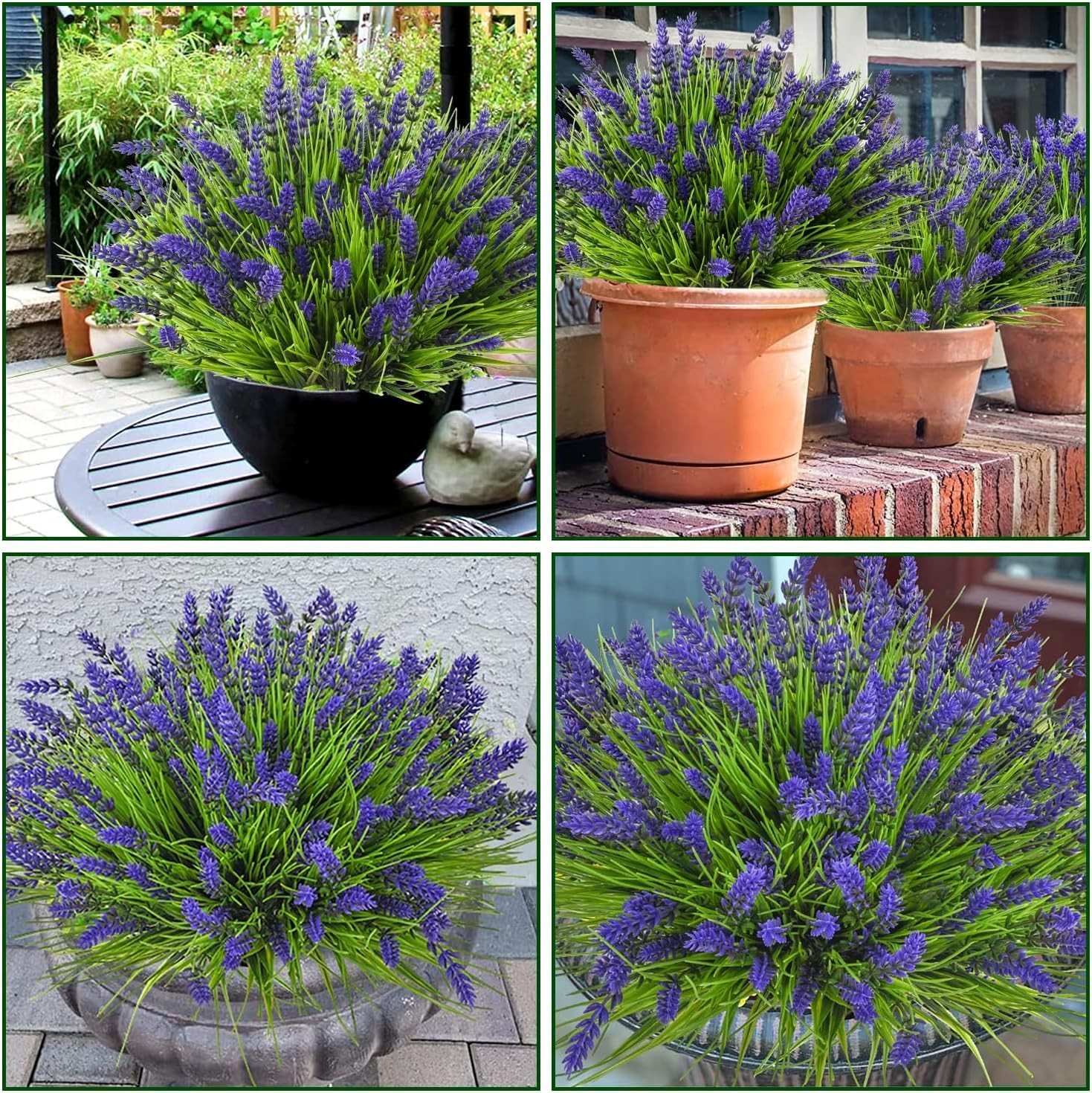 Artificial Plants Outdoor, 20PCS Lavender Artificial Flowers,Fake Plants Plas…