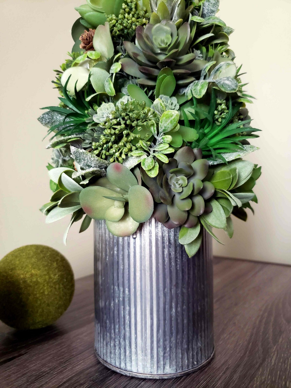 Christmas Rustic Faux Succulent Mini Tree 23″, Farmhouse Christmas Decor
