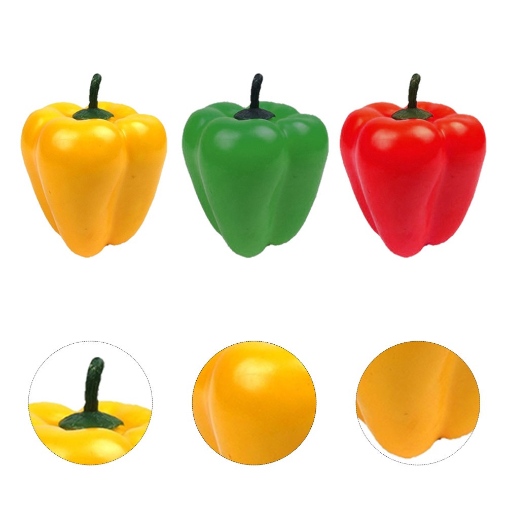 6Pcs Reusable Simulation Foam Chili Pepper Props Assorted Color for Party Decor