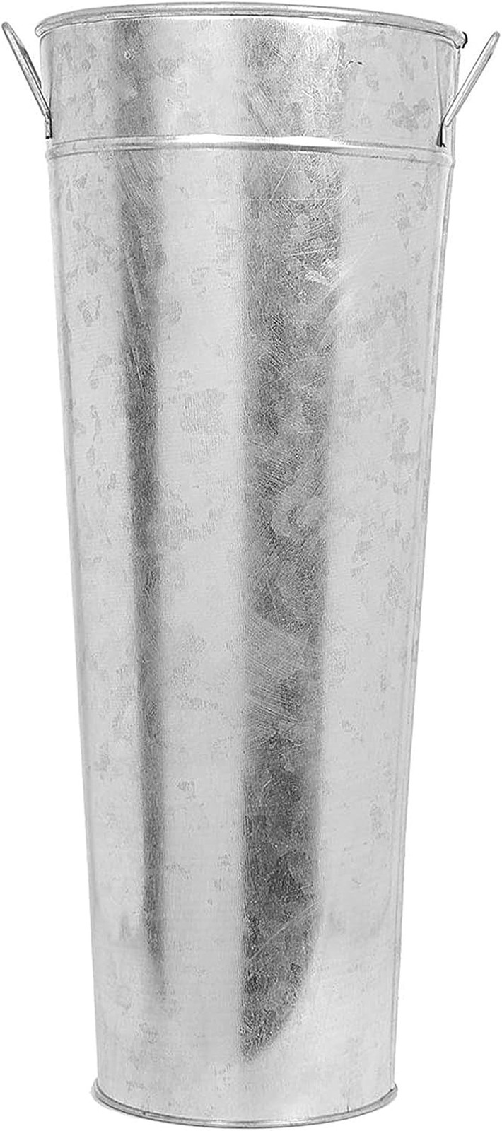 Galvanized French Bucket Vase with Handles 6″ Dia X 15″ H- Perfect for Weddings,