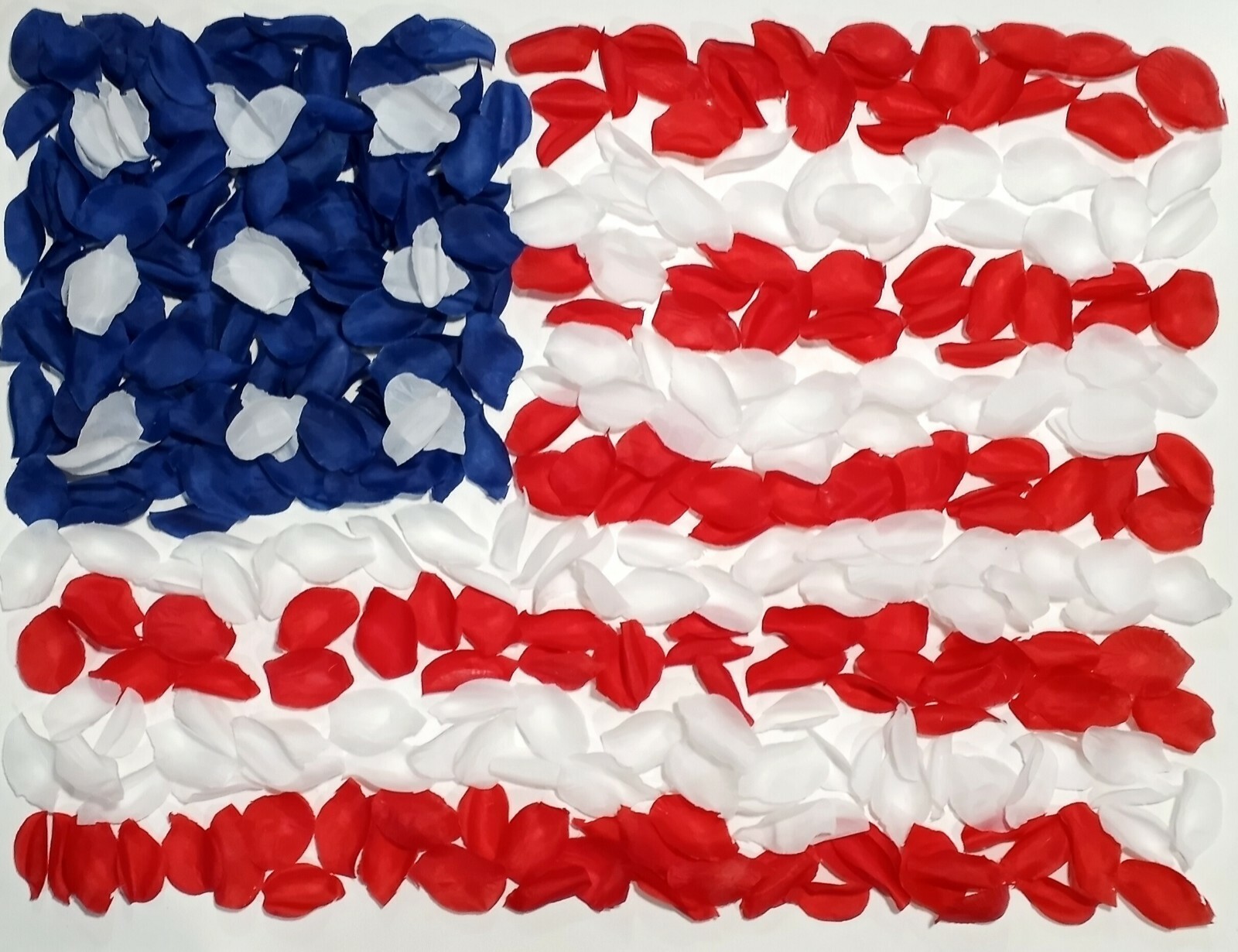Red White & Blue Petal Silk Rose Flower USA Patriotic Confetti Craft Party Decor