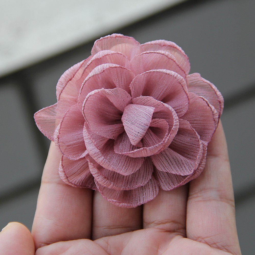 6cm Rose Camellia Chiffon Fabric Flower For Wedding Invitation Artificial Flower