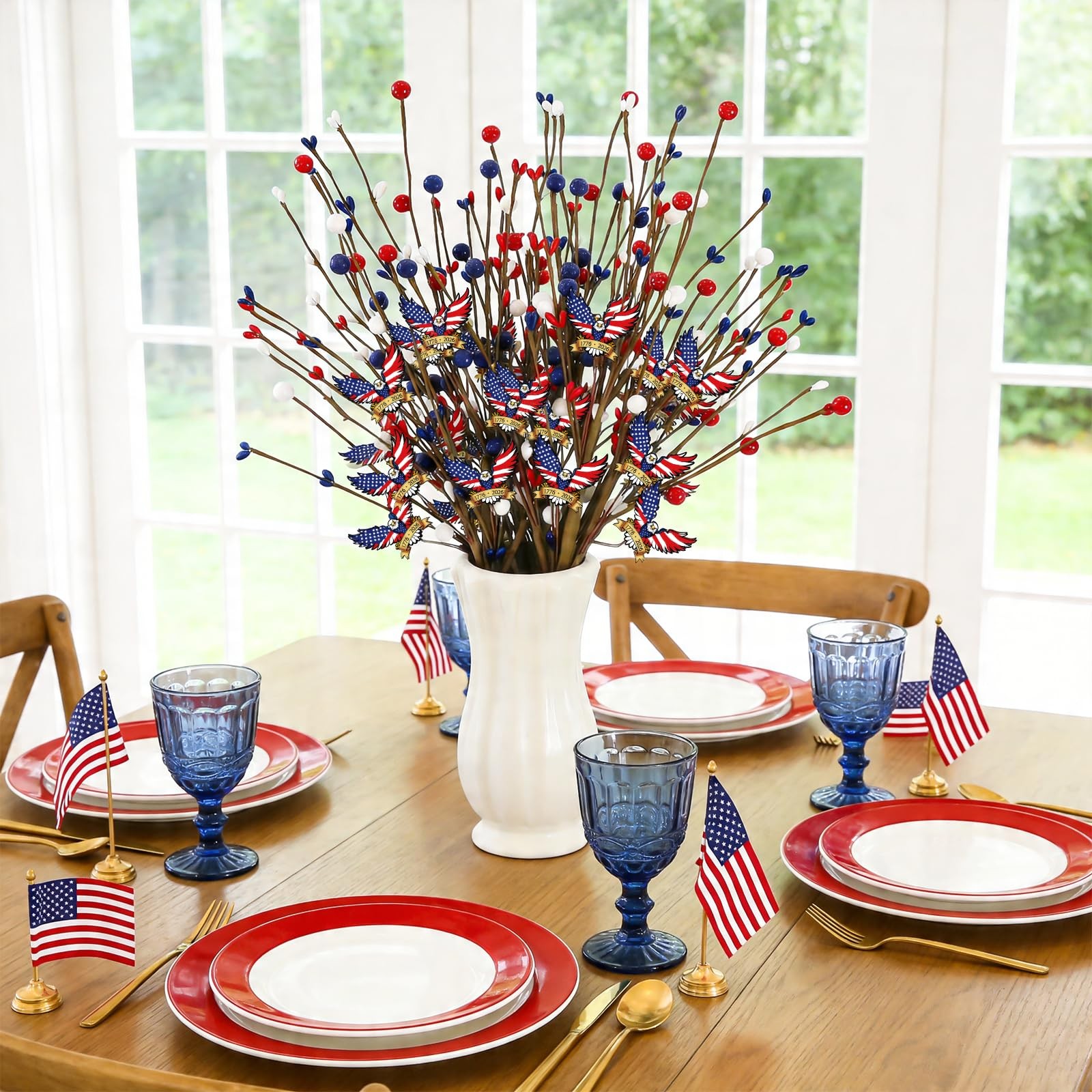 4 Pcs 250th Anniversary 4th of July Decorations Table Centerpieces, 17.7in Pa…