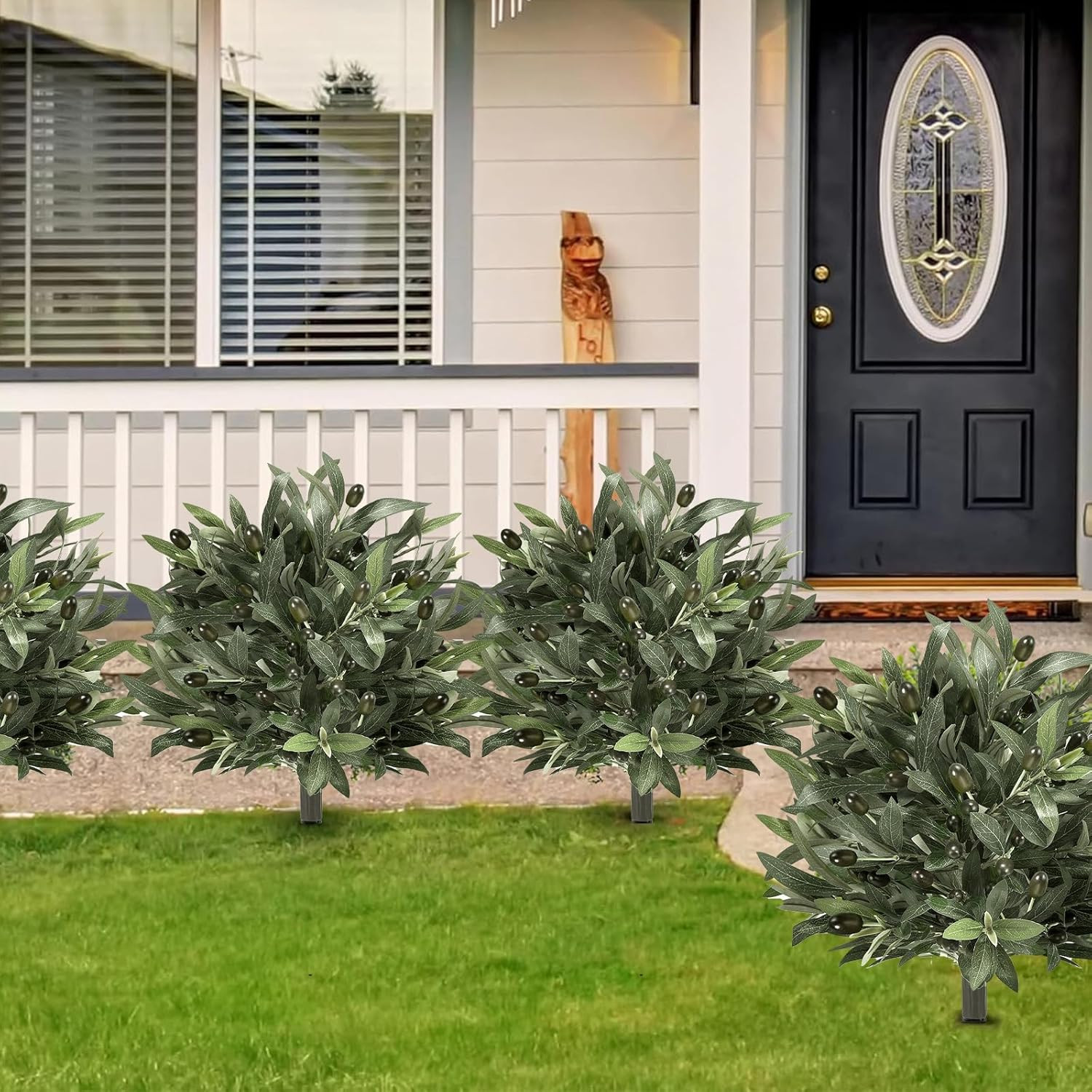 24″ UV Resistant Faux Olive Topiary Balls – 2 Pack Outdoor Decor