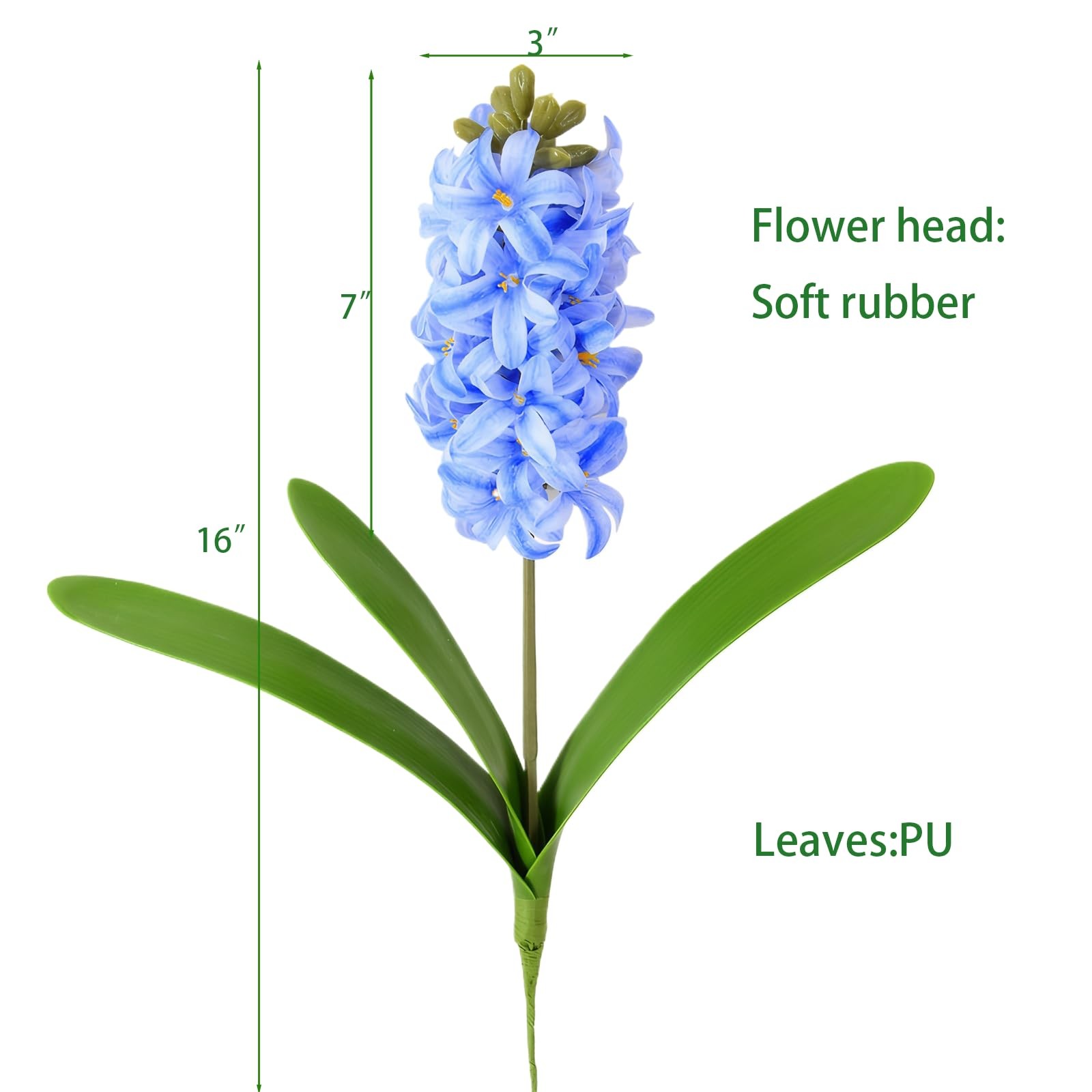 2pcs Artificial Hyacinth Hydrangea Flowers 16″ Real Touch Blue Fake Hyacinth …