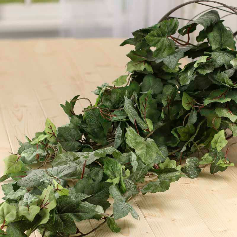 Set of 2 Artificial Flocked Ivy Cascading Bushes
