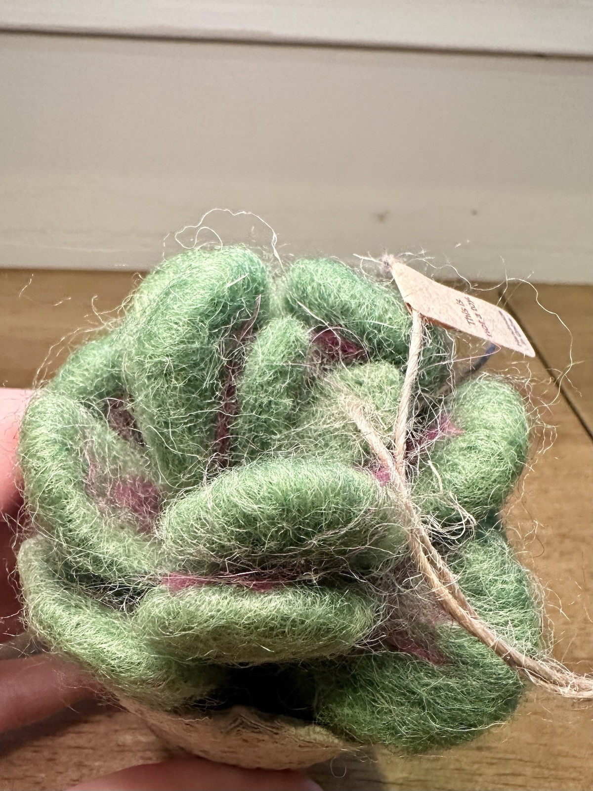 Felted Cactus Ornament Trio – Set of 3 Wool Potted Succulents