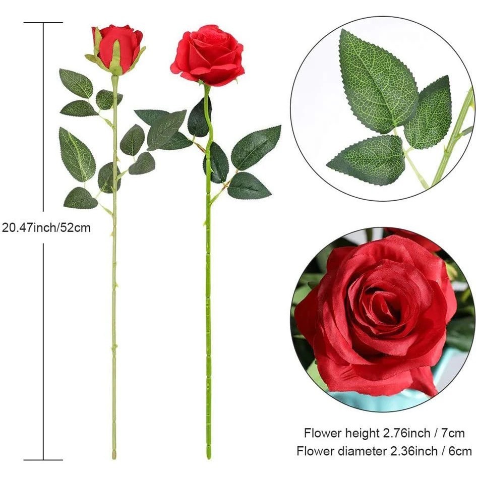 12pcs Realistic Artificial Rose Bouquet for Birthdays, Weddings gift for wife GF
