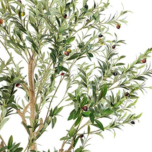 Tall Faux Olive Tree，（08in） Realistic Potted Silk Artificial Olive Tree， 9ft 1