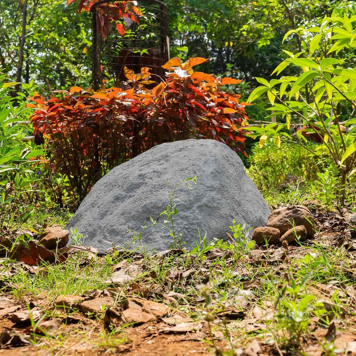 Gardenised QI004479 Outdoor Natural Artificial Round Rock Decor for Gardens