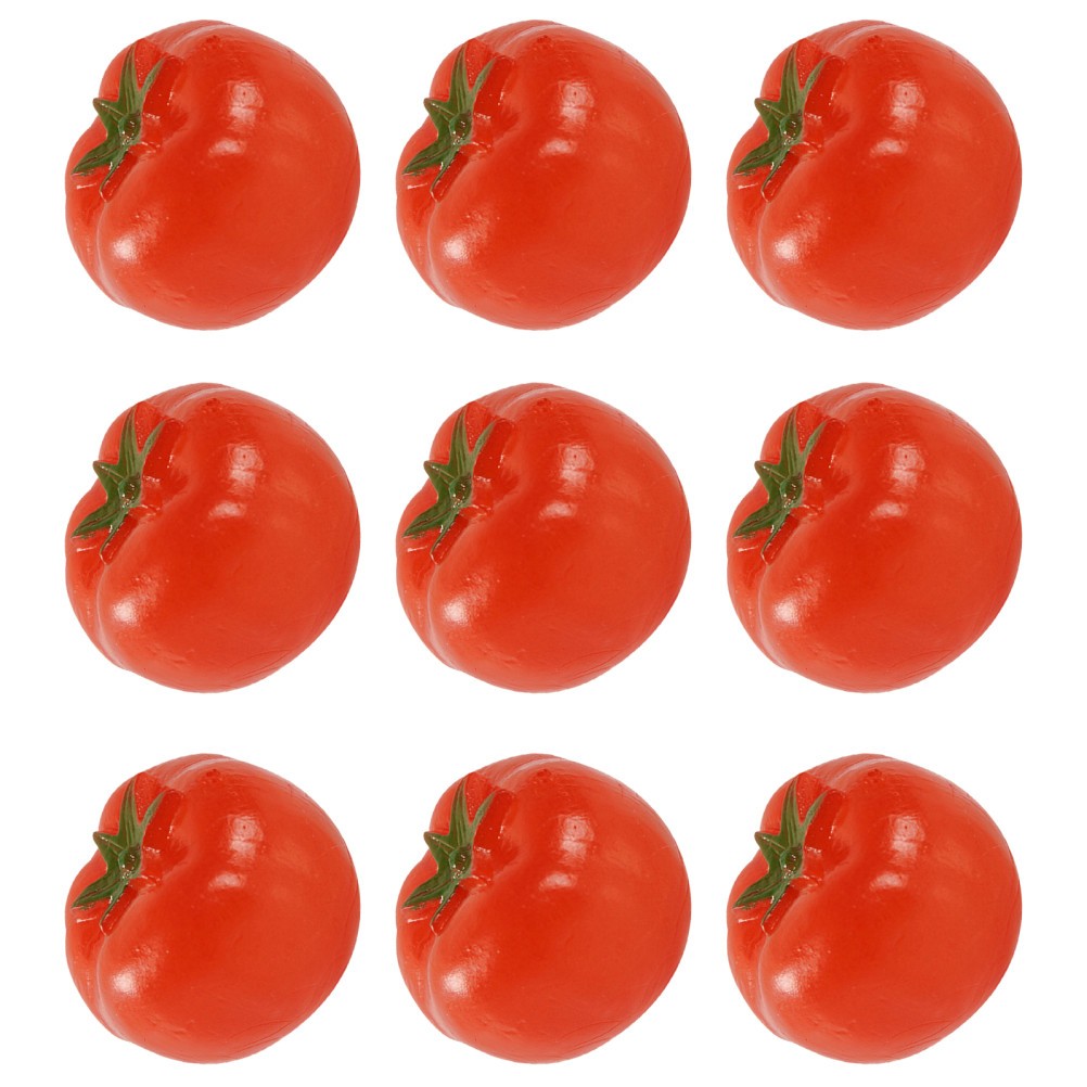 9Pcs Reusable Artificial Cherry Tomato Models Red PVC for Home Party Decor