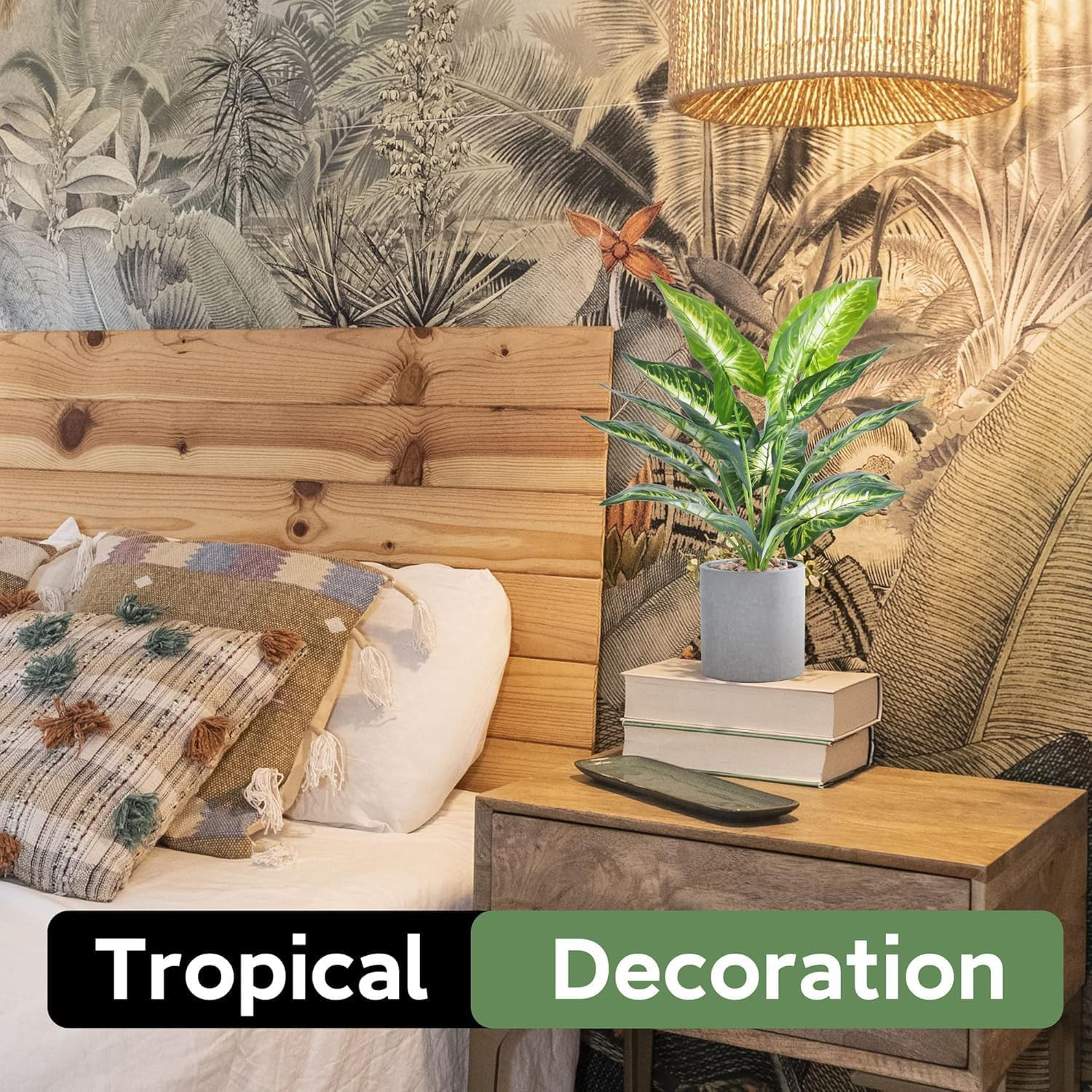 Der Rose 16″ Small Fake Plants Artificial Tropical Faux Plants Indoor for Offic