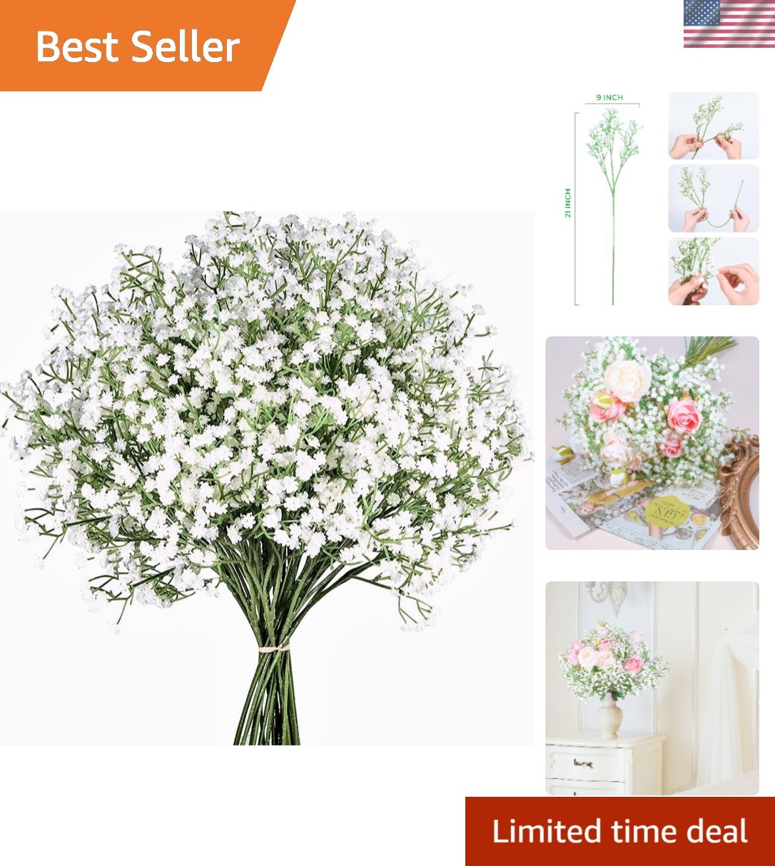 12 Stylish Gypsophila Flower Bundles – Perfect for Home and Event Decoration
