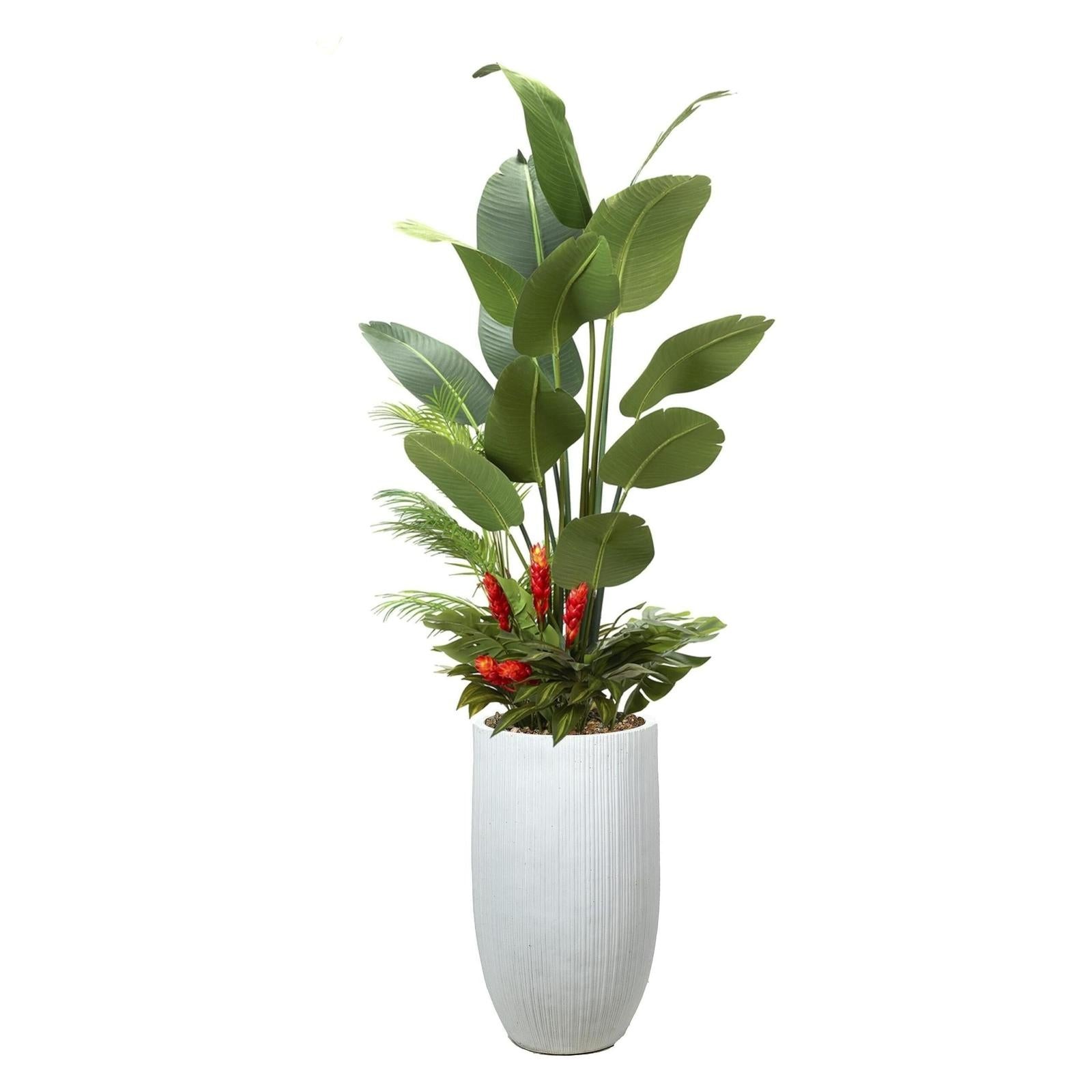 Artificial Traveler Palm with Under Planting 8ft