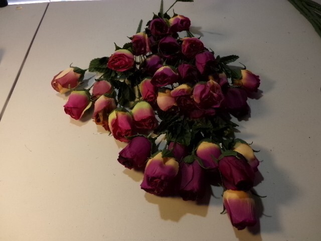 Roses Artificial Silk Long Stem, Bundles Purple, Pink, White 16 pcs.