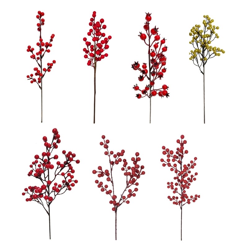 Artificial Red Stems Picks Berries Branches for Christmas Tree Decorations