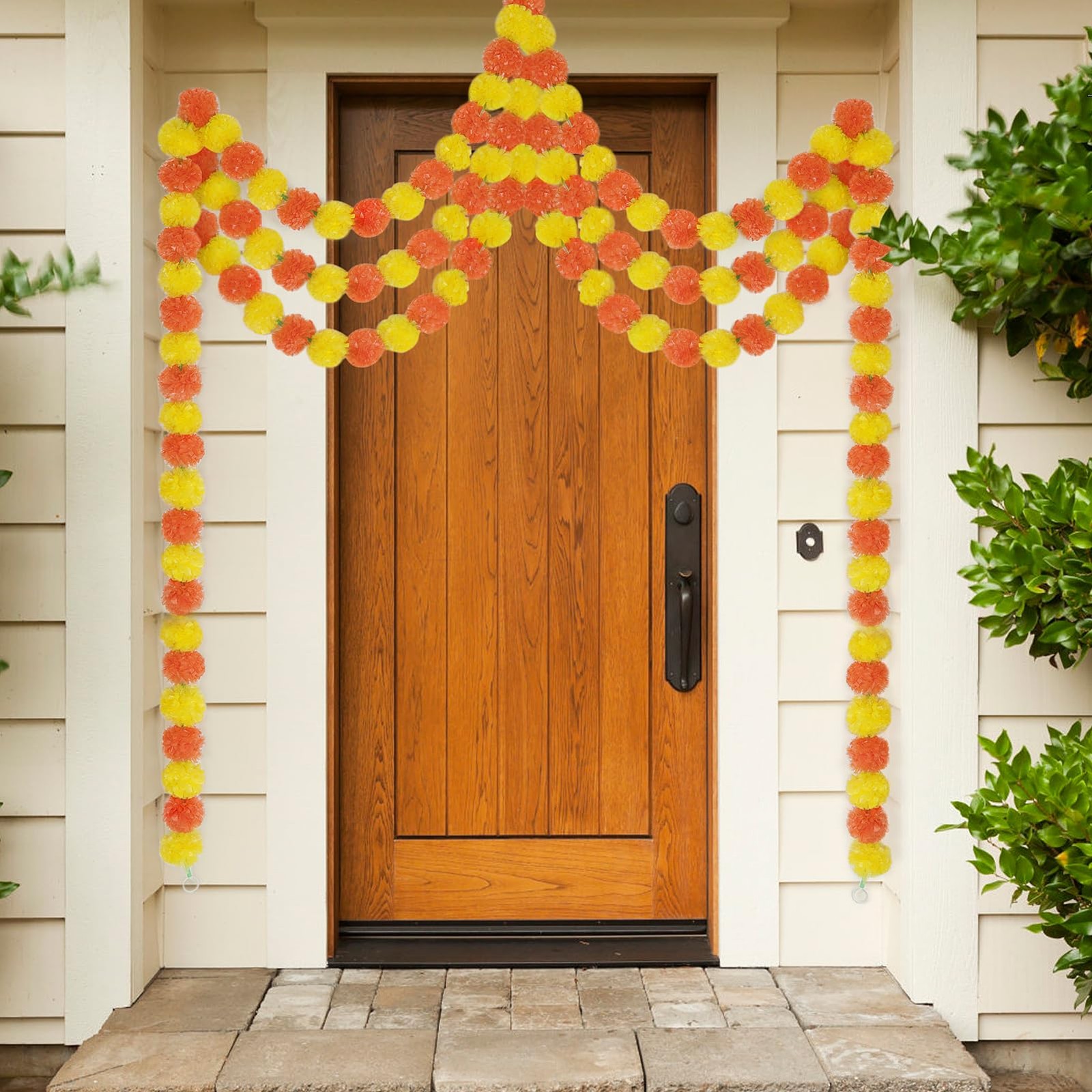 5Pcs Marigold Garland for Decoration,5 Feet Marigold Flowers Diwali Decor