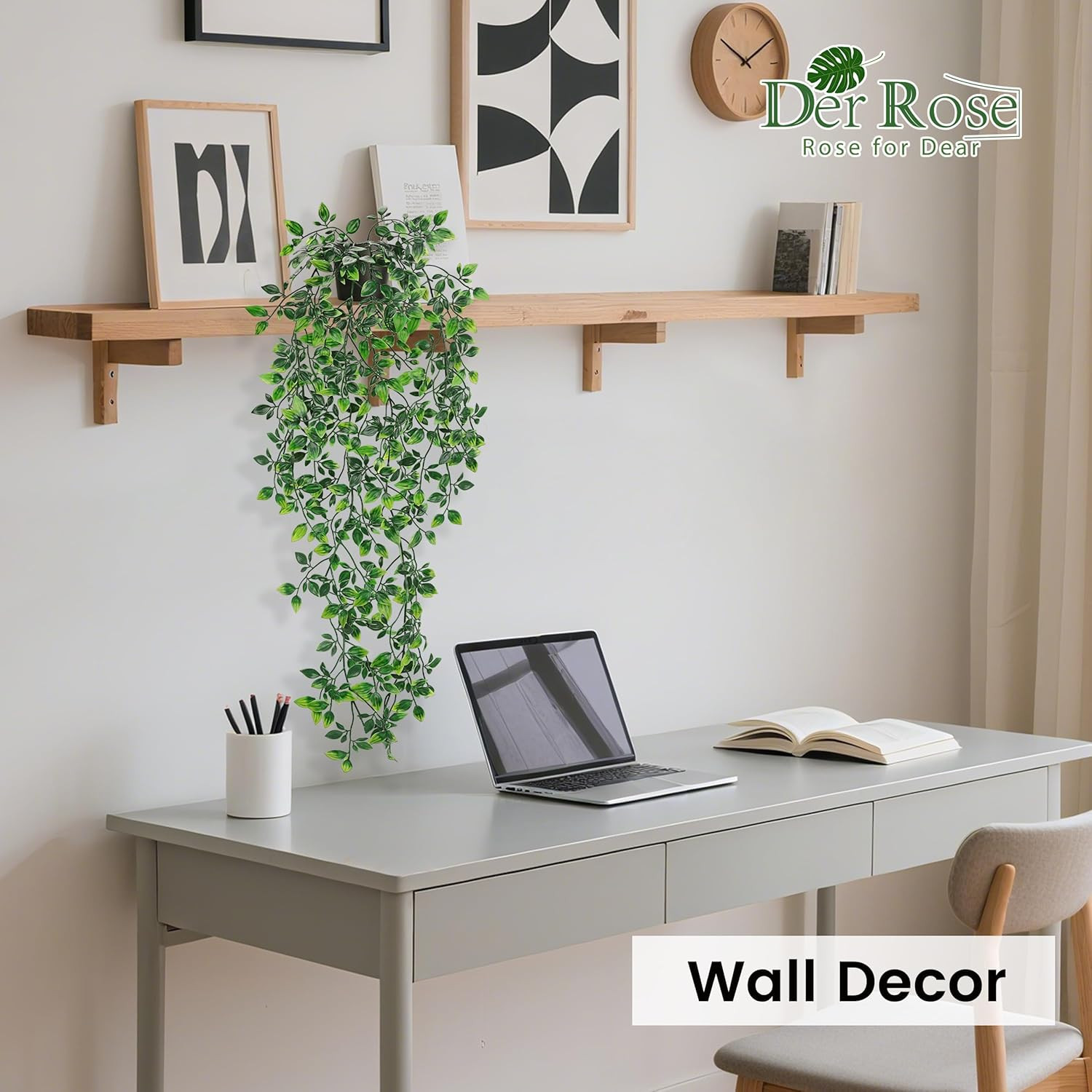 34″ Fake Hanging Plant Artificial for Bathroom Shelf Wall Decor | Artificial han
