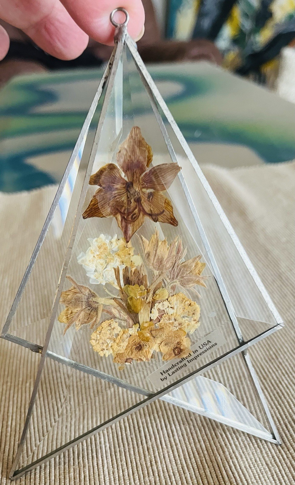 Lasting Impressions Real Dried Flowers Glass Wall Hangings Metal Frame