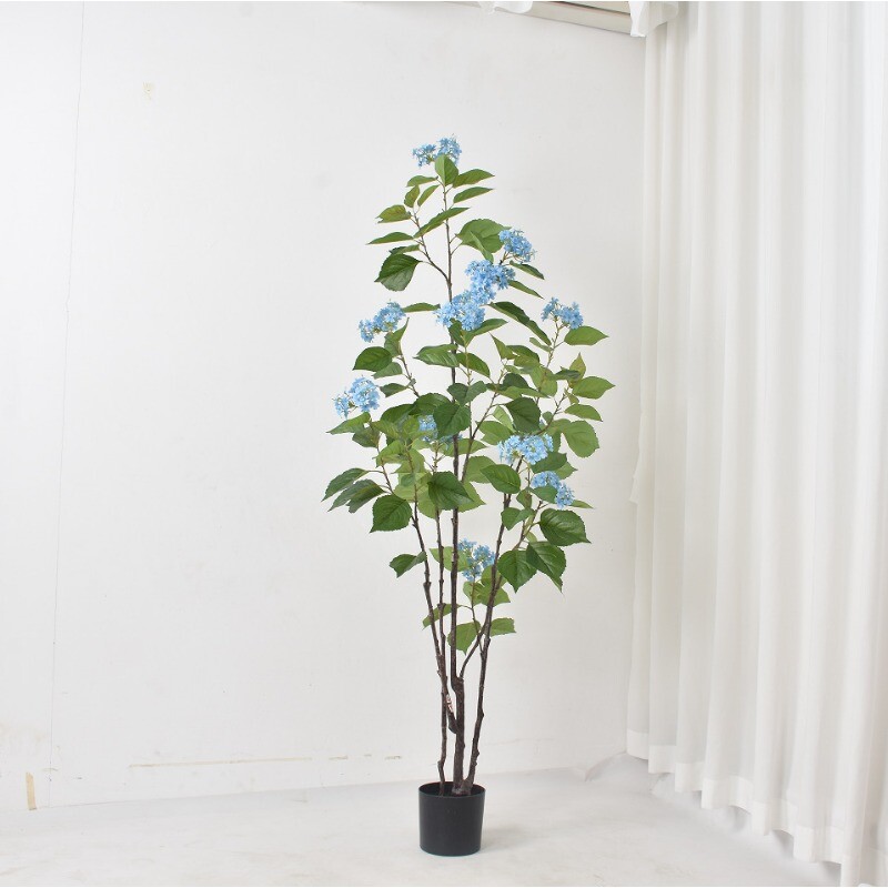 Hot selling imitation hydrangea tree potted living room mall hotel decoration