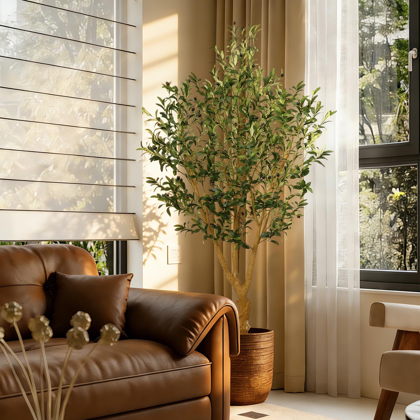Artificial Olive Tree 7FT Faux Plants for Home Office Indoor Decor