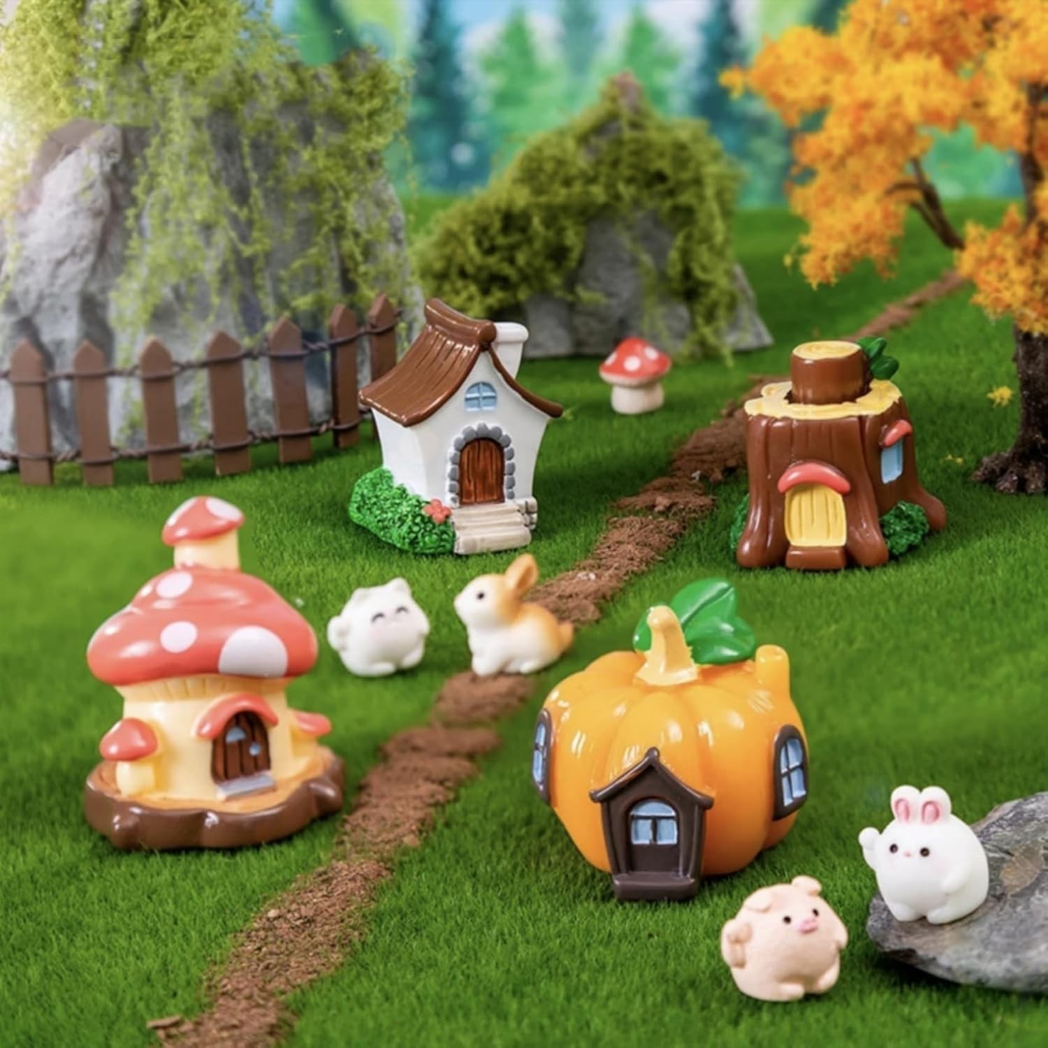 4 Synthetic Grass Squares for DIY Fairy Gardens & Creative Decor Projects
