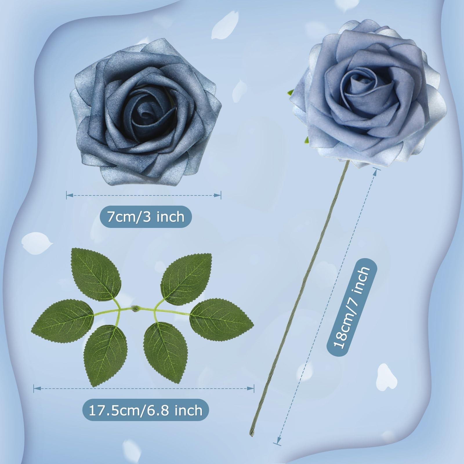 100 Pcs Artificial Foam Rose Flower Faux Bouquet Wedding Fake Rose Gift for M…