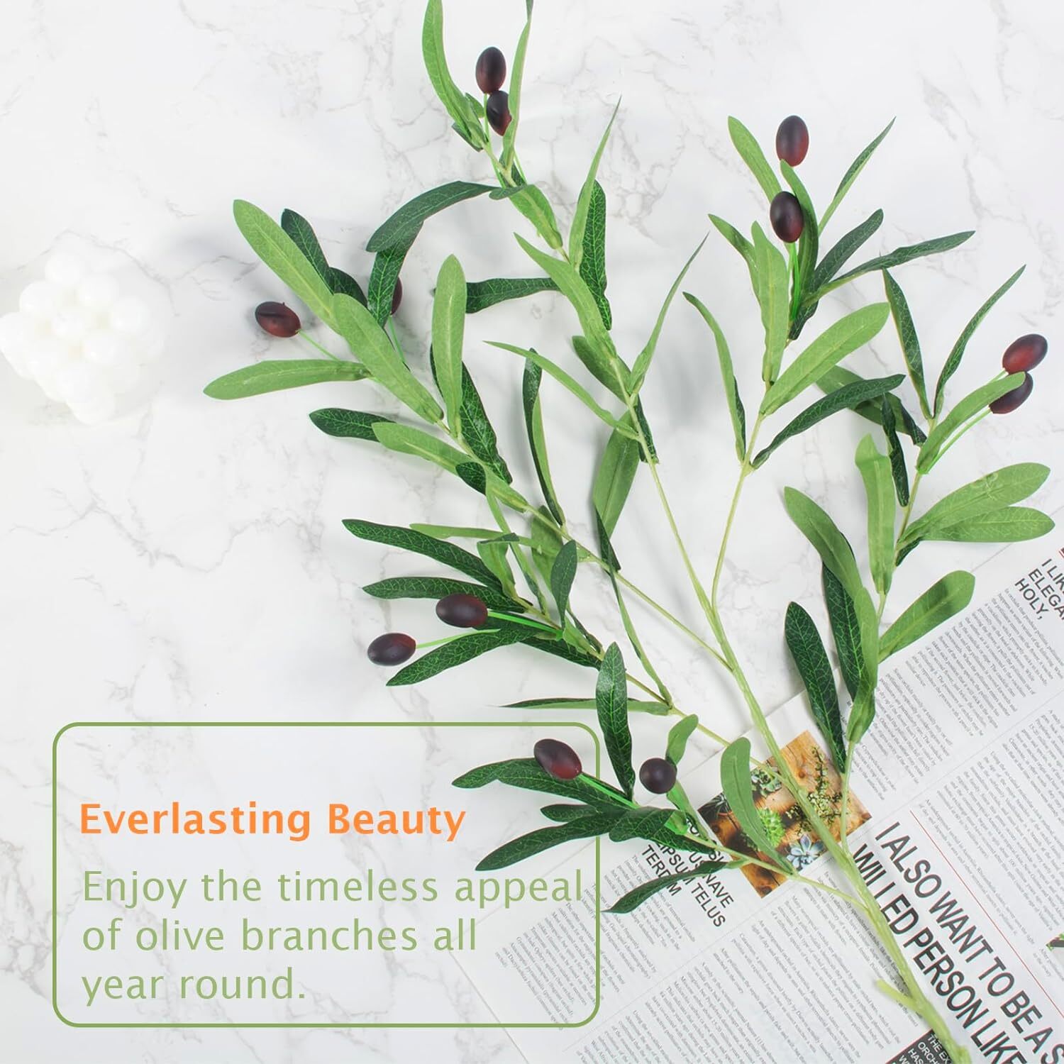 Artificial Olive Tree/Branches – Fake Plant Home Decor