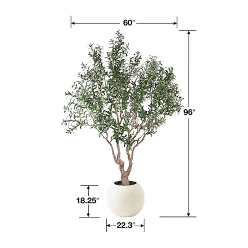 Member’s Mark Faux 8′ Deluxe Olive Tree in Oversized Cream Pot