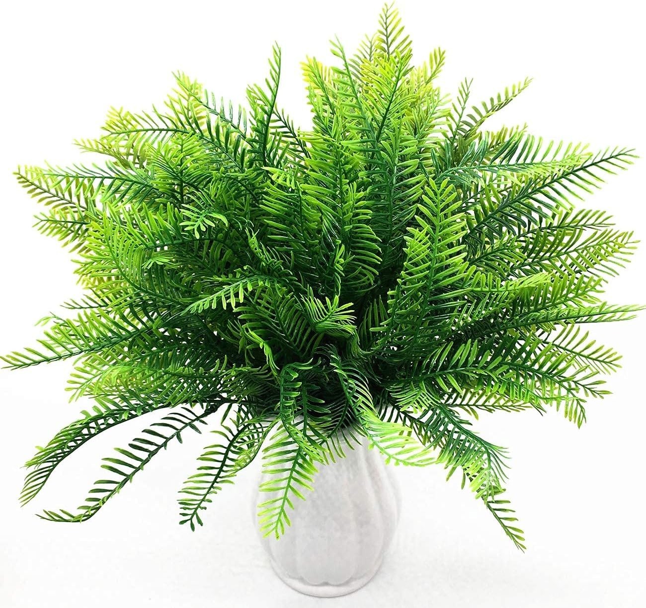 Artificial Shrubs, Plastic Plants Bamboo Grass Fake Green Bushes Greenery Lea…