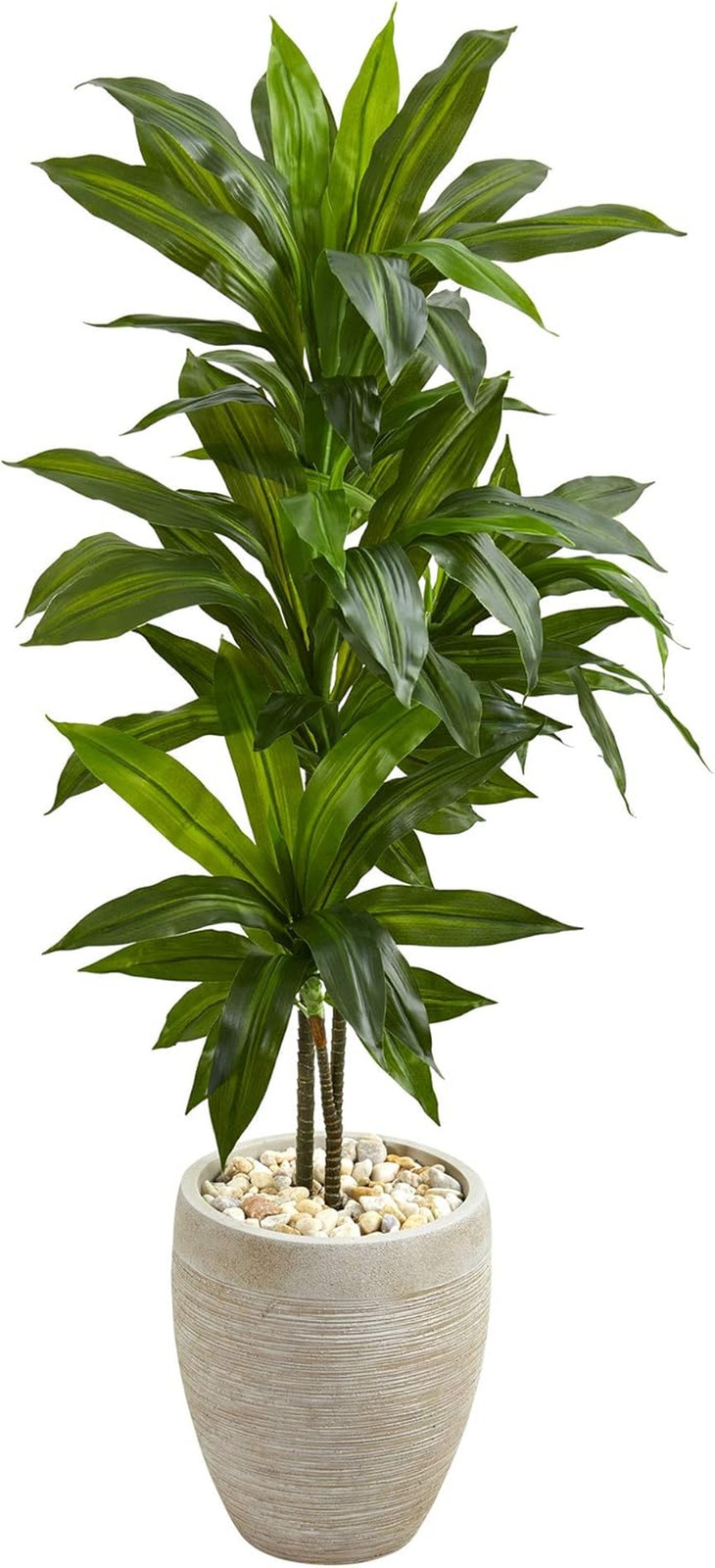 4Ft. Real Touch Dracaena Artificial Plant in Sand Planter – Green Decor