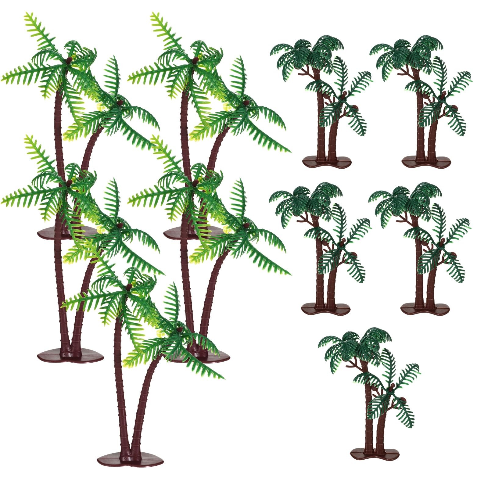 10 Pieces Mini Palm Tree Set, Artificial Palm Trees for Rainforest Diorama Su…