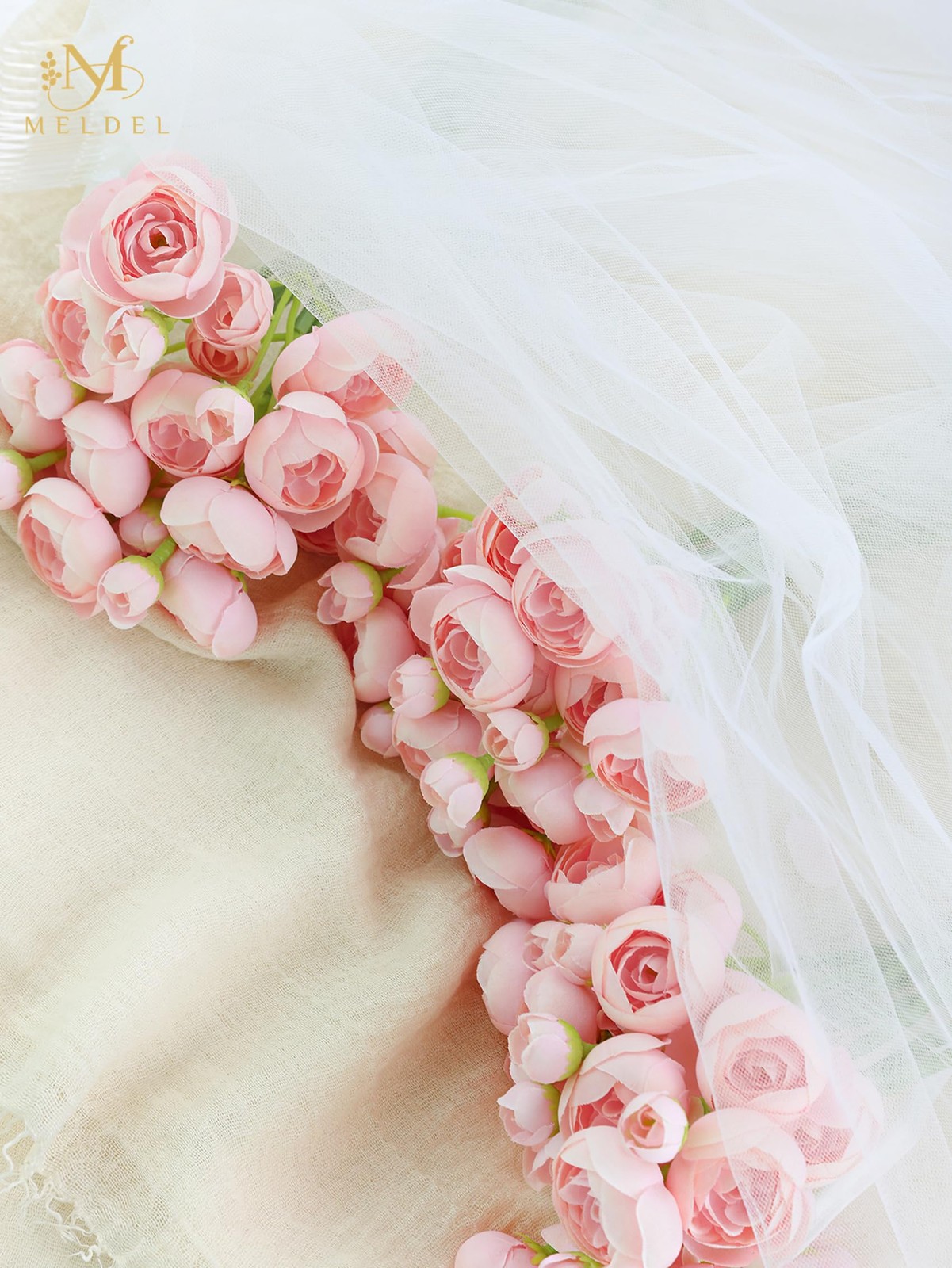 32 PCS Ranunculus Artificial Flower Faux Silk Mini Pink Peony Wedding