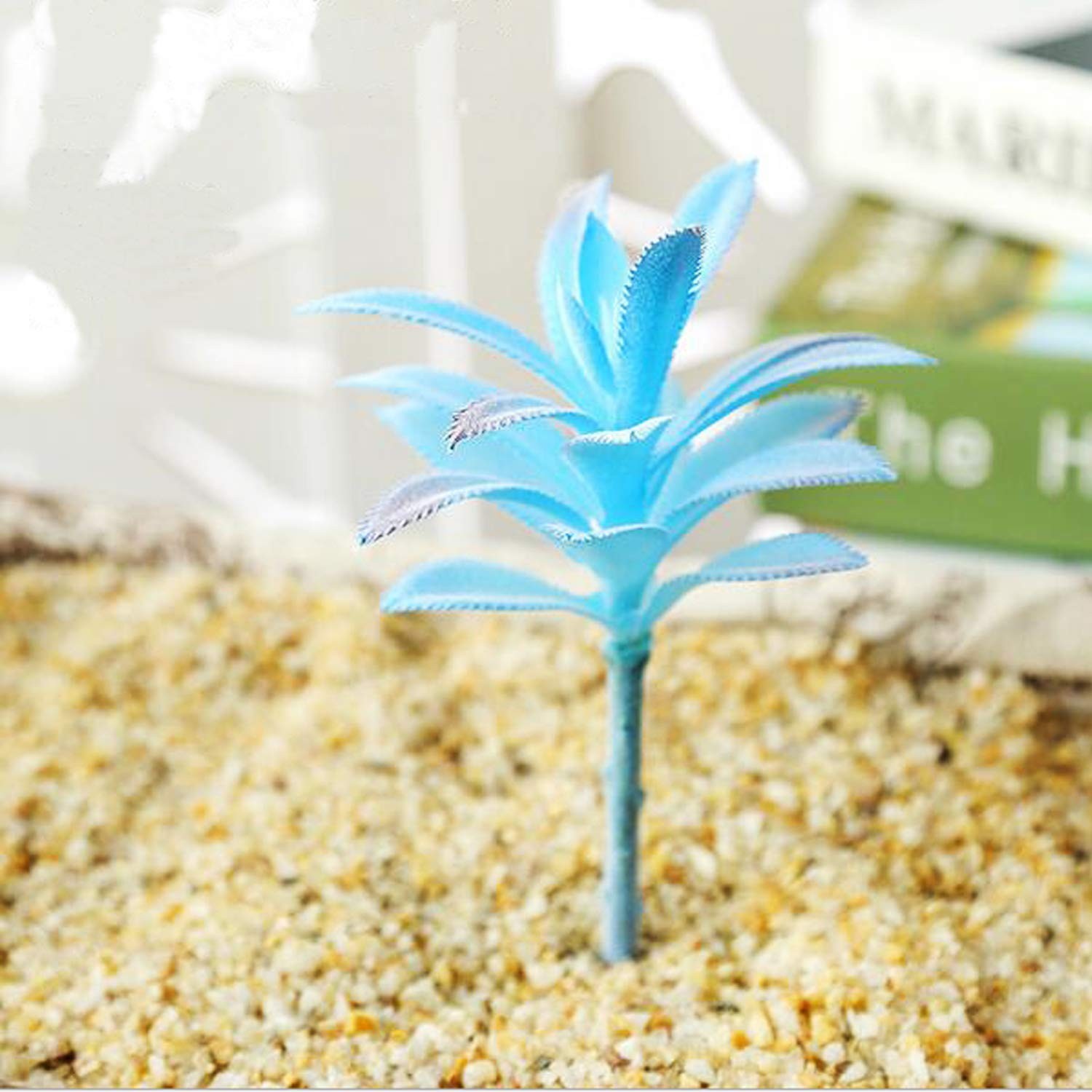 21 PCS Artificial Succulent Plants, Blue Fake Succulent, Unpotted Faux Succul…