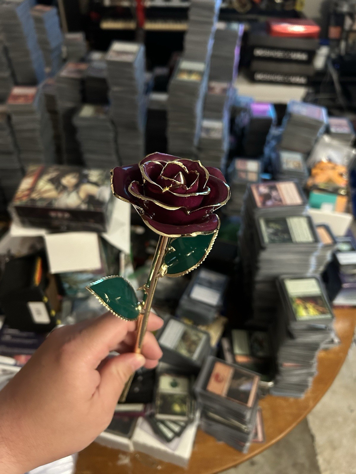 Thick Unique Real Gold Rose Hand Painted Authentic Local Kentucky Artist.