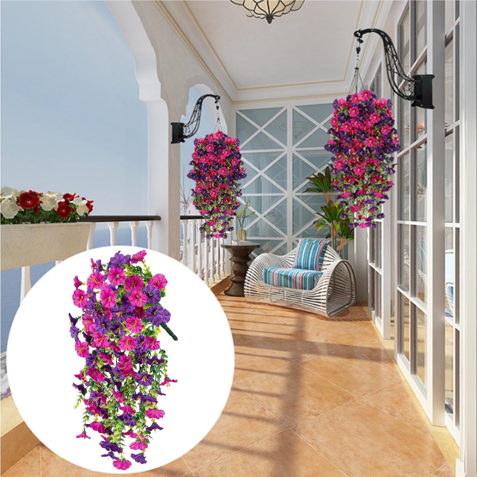 Fake Flowers for Outside,uv Resistant Artificial Outdoor Flowers, 1 Pack Fake…