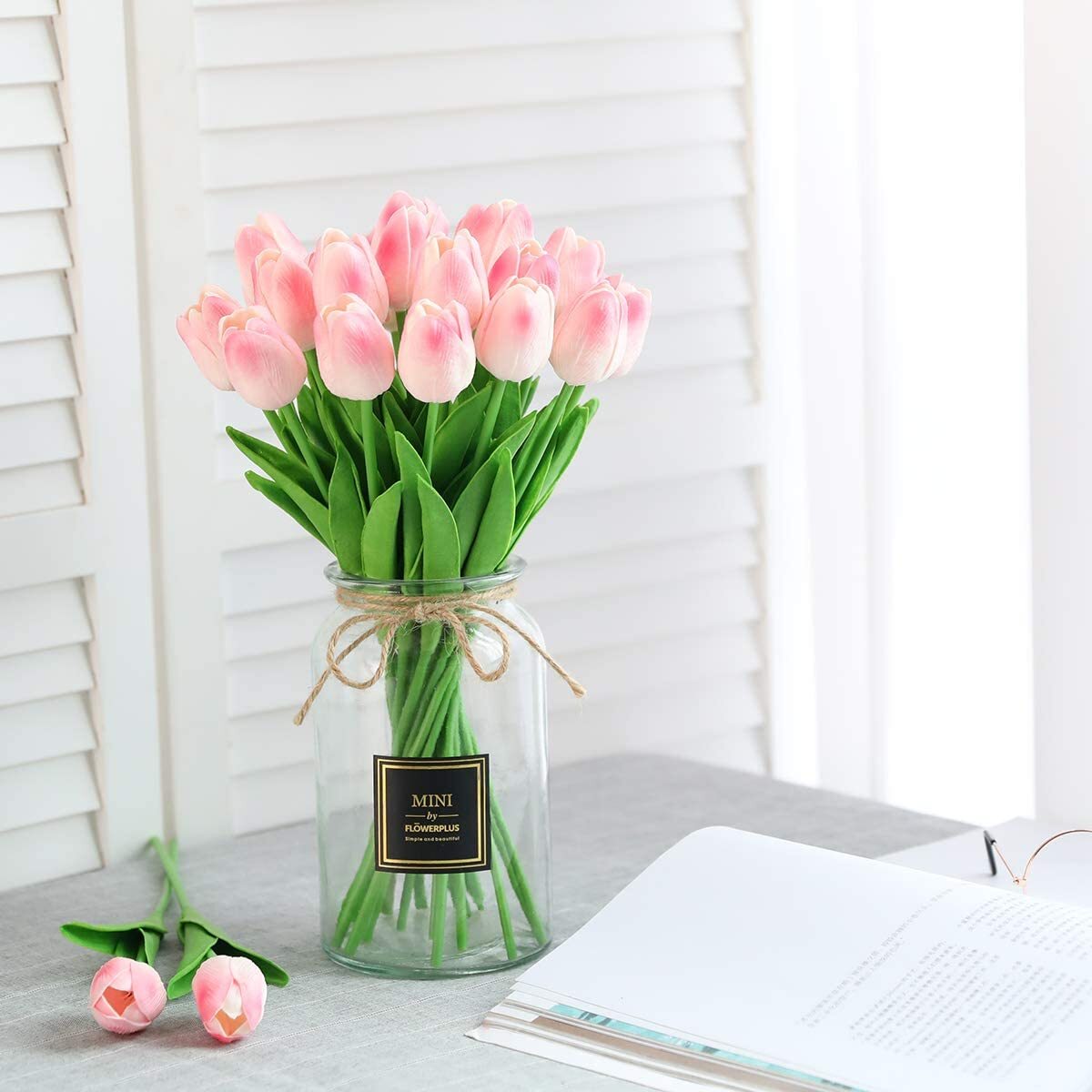 20PCS Artificial Tulip Flowers False Fake Bouquet Real Touch Home Wedding Decor