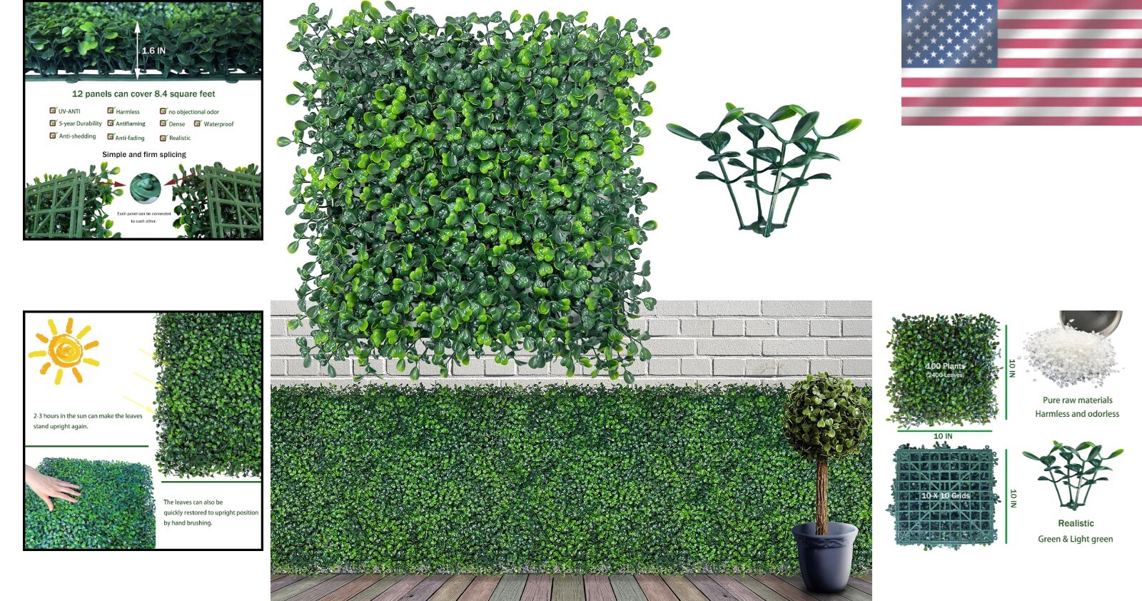 Versatile 12-Piece Boxwood Panel Set 10×10 – Perfect Indoor & Outdoor Backdrop