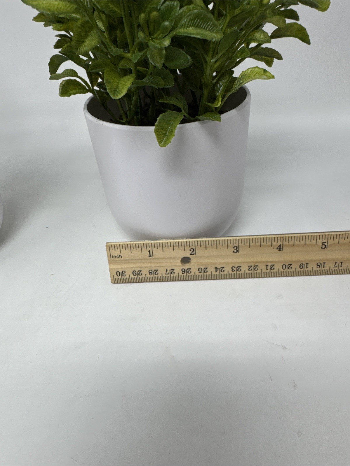 2 Threshold Artificial Plants – 8″ Mini Boxwood Green / White Pot -NEW