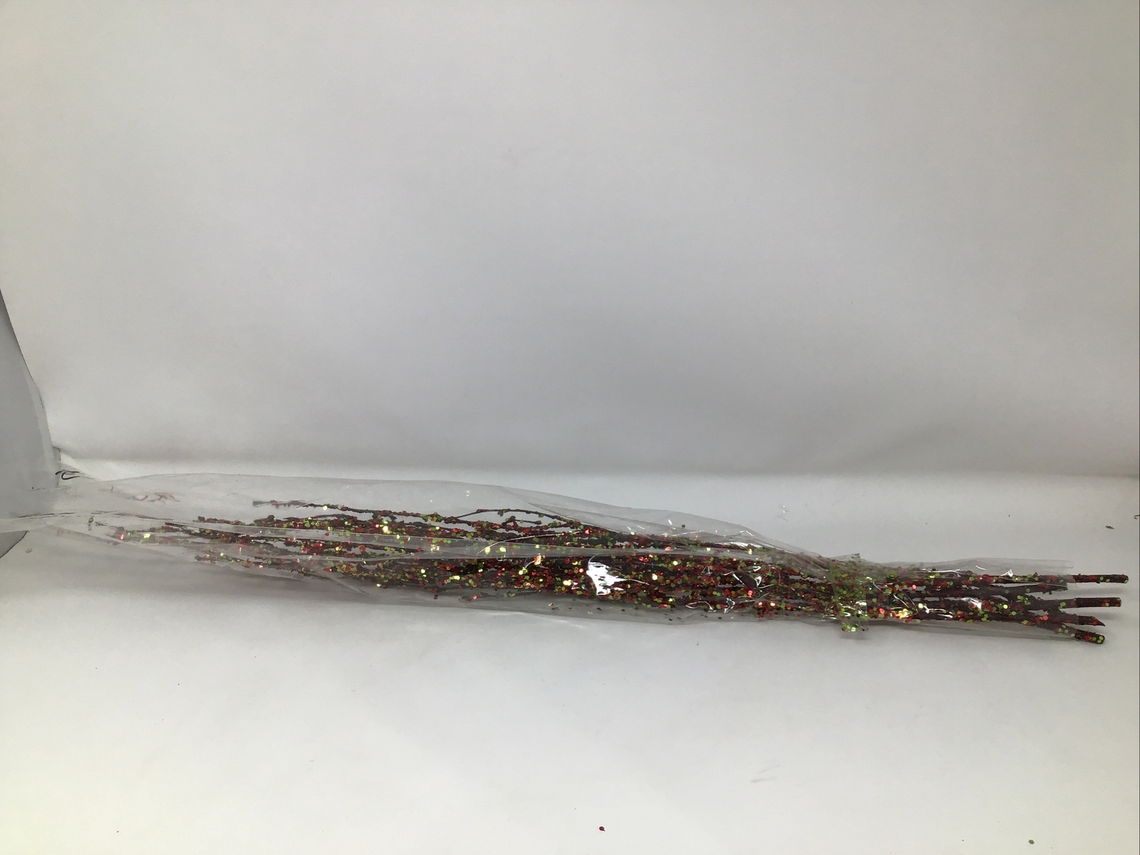 Twig Branch Floral Picks Red & Gold Sequins Arrangement Filler 5 Picks 24” New