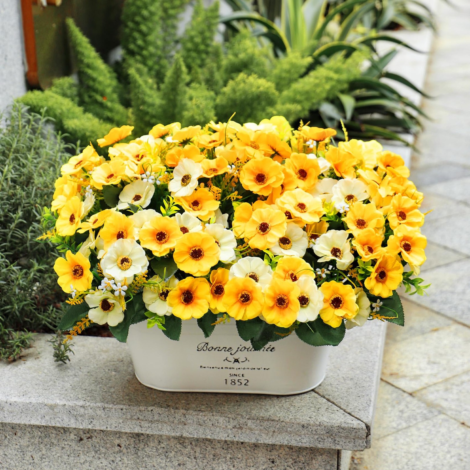 12 Bundles Artificial Flowers for Outdoors Decoration, Fake Daisy Silk Flower…