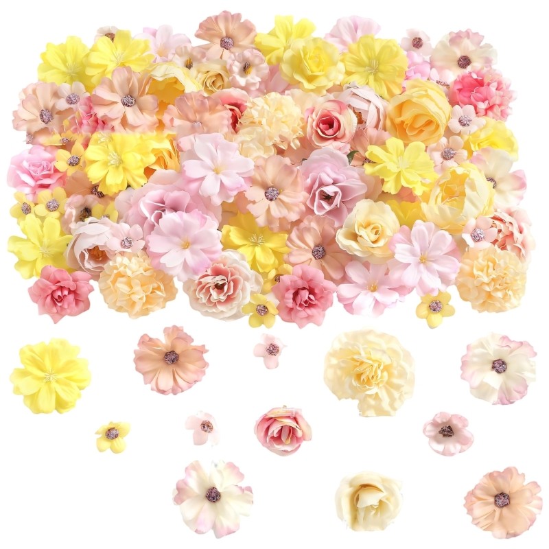 50 Bright Fabric Floral Pieces Great For Handmade Projects And Gift Wrapping