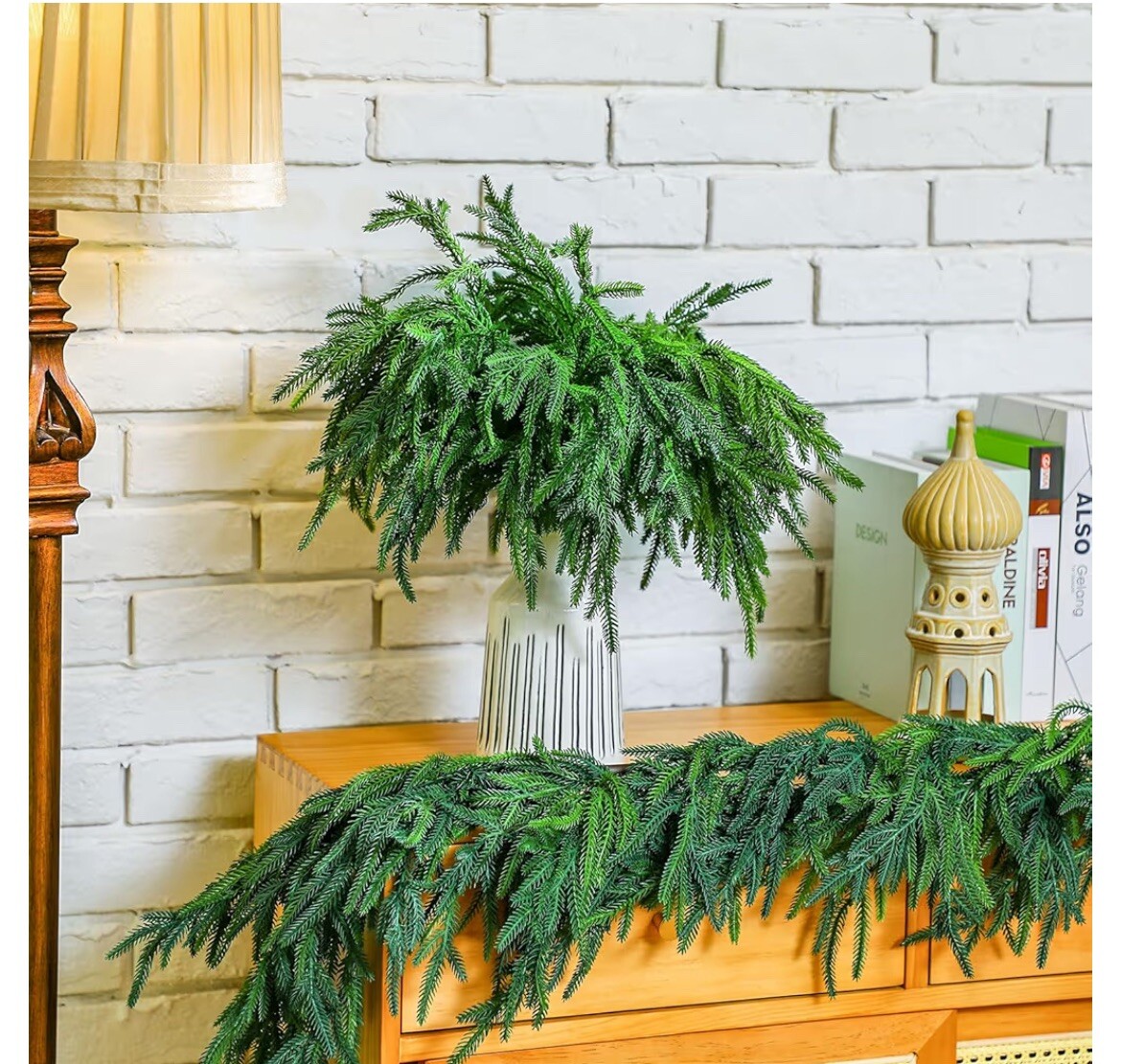 Realistic Norfolk Pink Branches (faux) Holiday Christmas Winter Decor Set Of 30