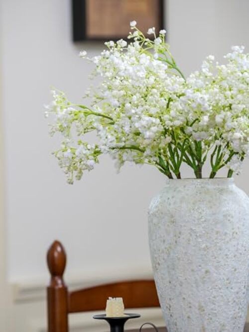 6PCS Green Baby’s Breath Stems, 24 Inches | Realistic Faux Gypsophila White