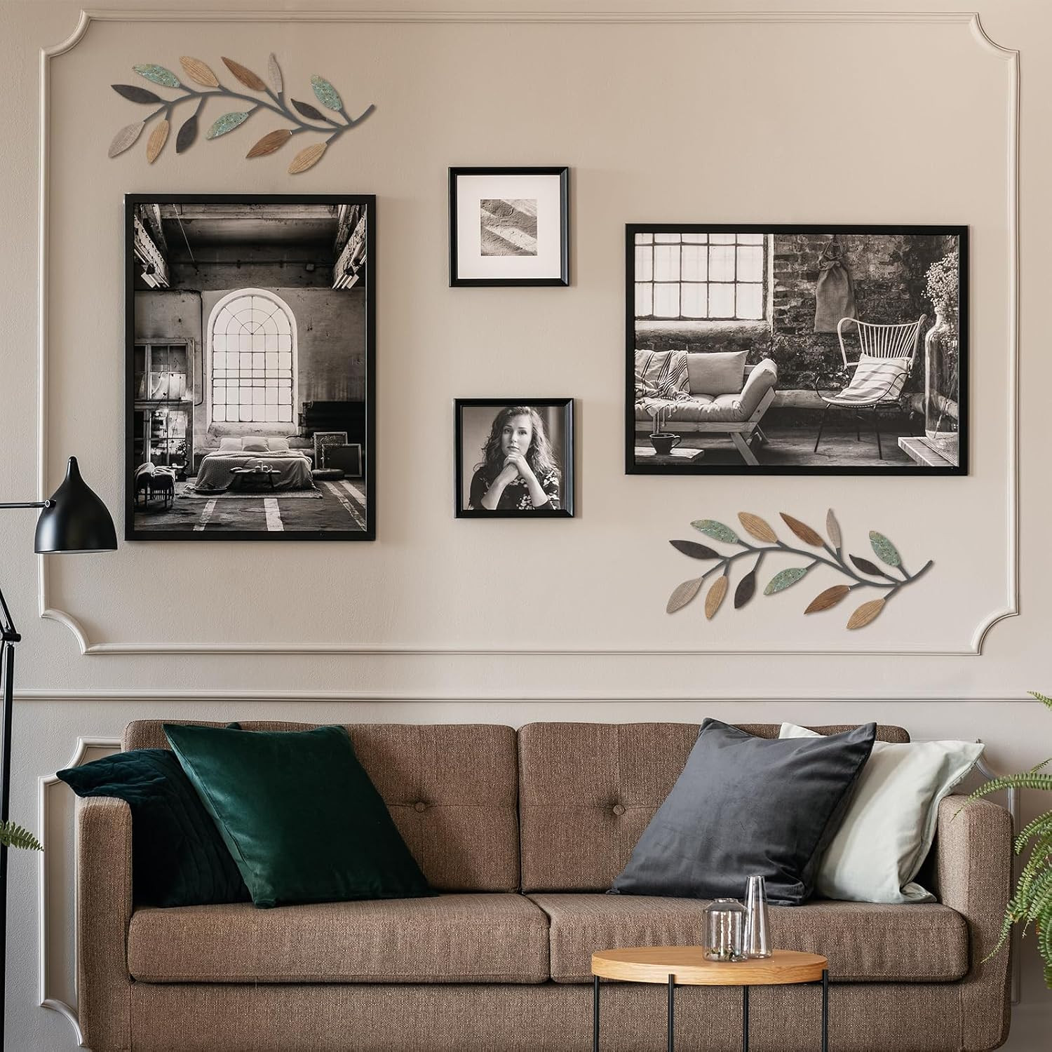 2 Pieces Metal Tree Leaf Wall Decor Vine Olive Branch Leaf Wall Art