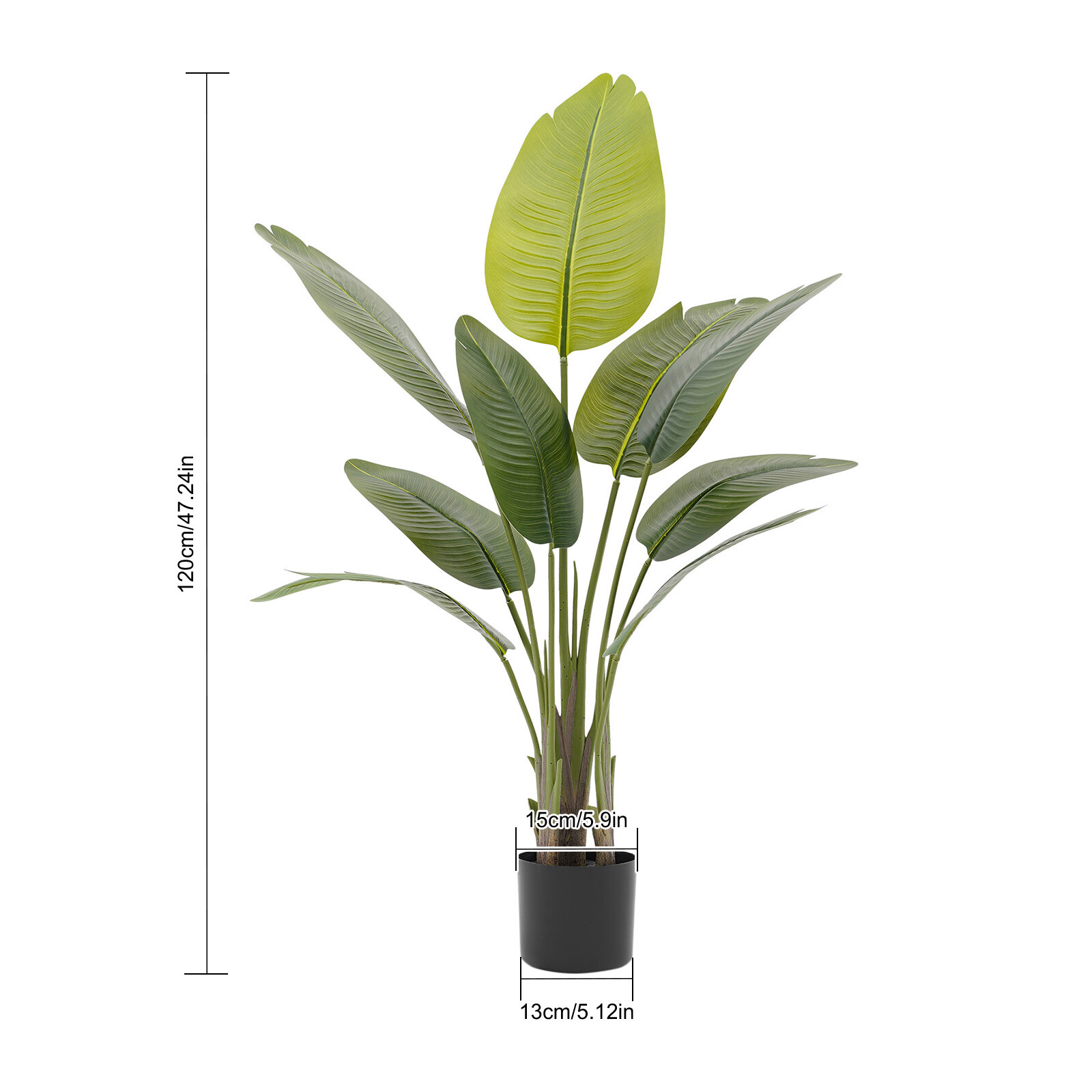2Pcs Artificial Plants Indoor/Outdoor Fake Palm Faux Tree Home Office Decoration