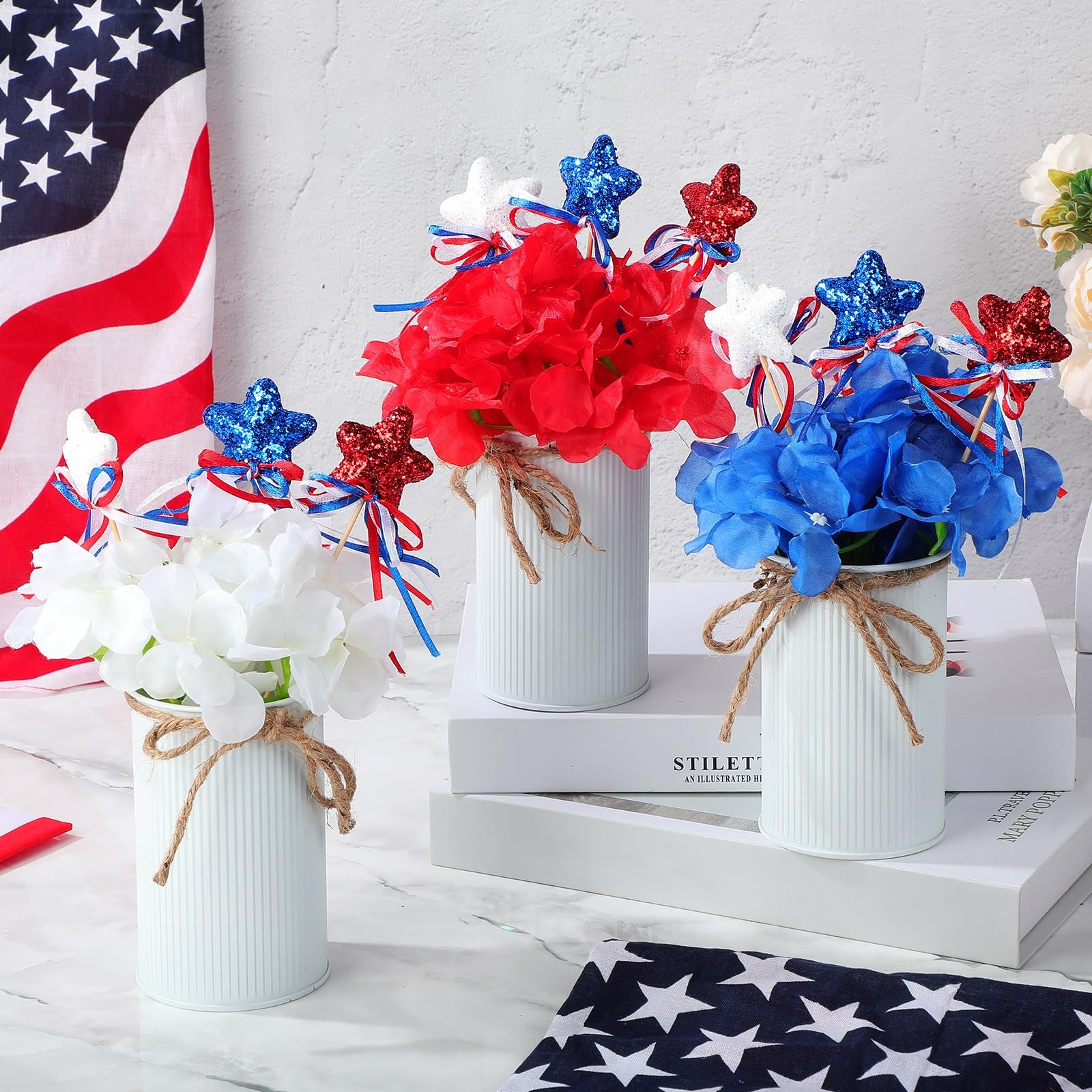 3 Sets Patriotic 4th of July Centerpieces for Tables 250th Anniversary Decor …