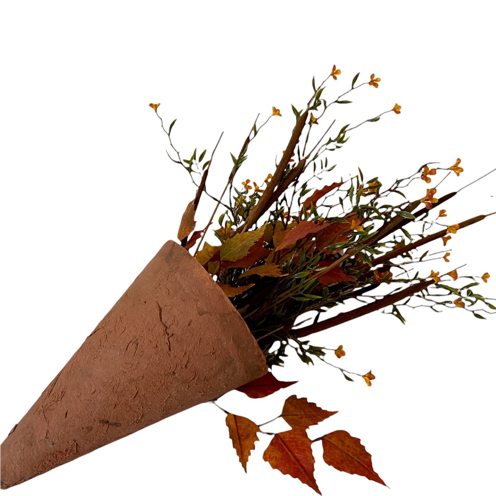 French Flower Stall Vintage Fiber Cone Bouquet Holder