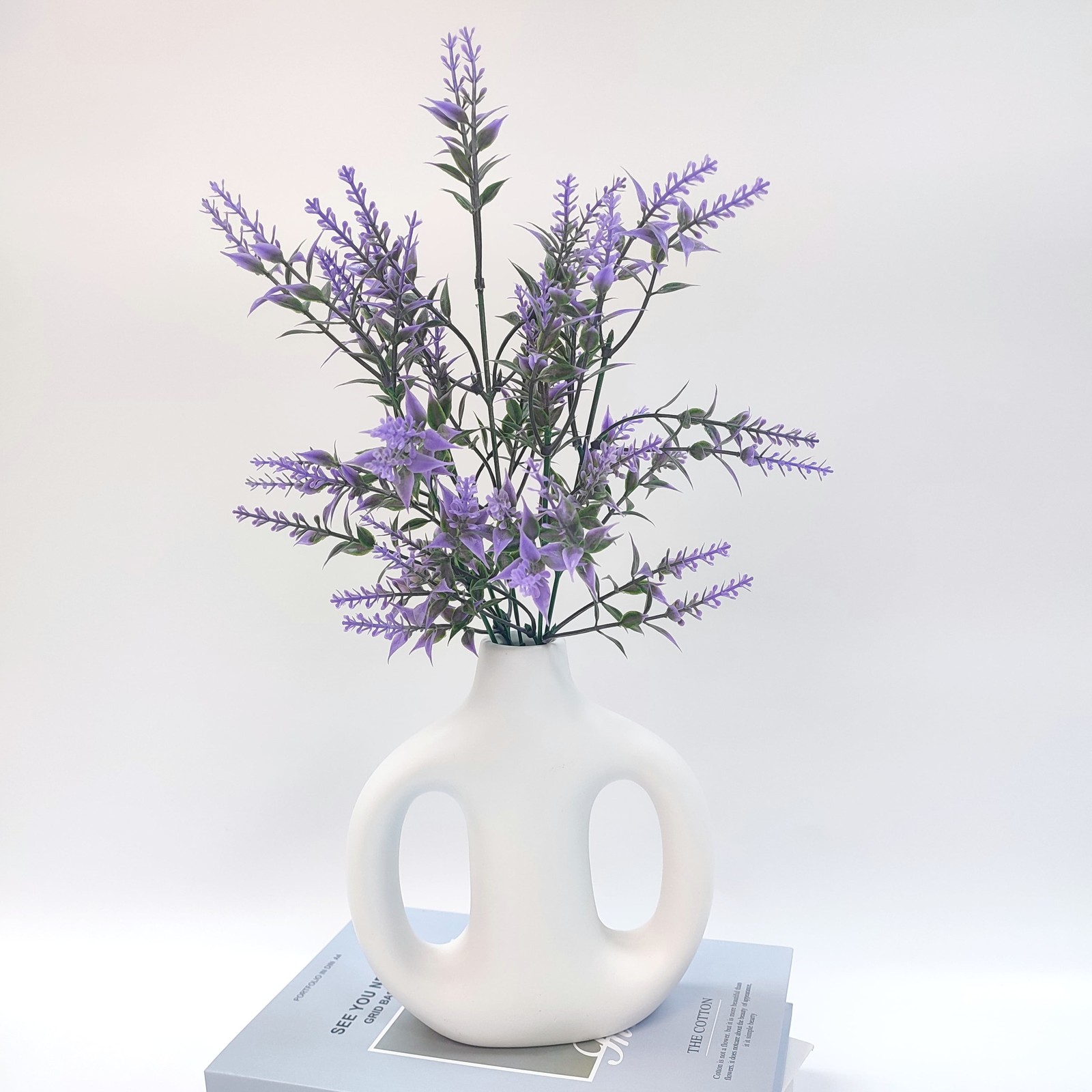 (3pack)Indoor Artificial Flower Lavender Pick,PurpleColor, Assembled Height13.5″