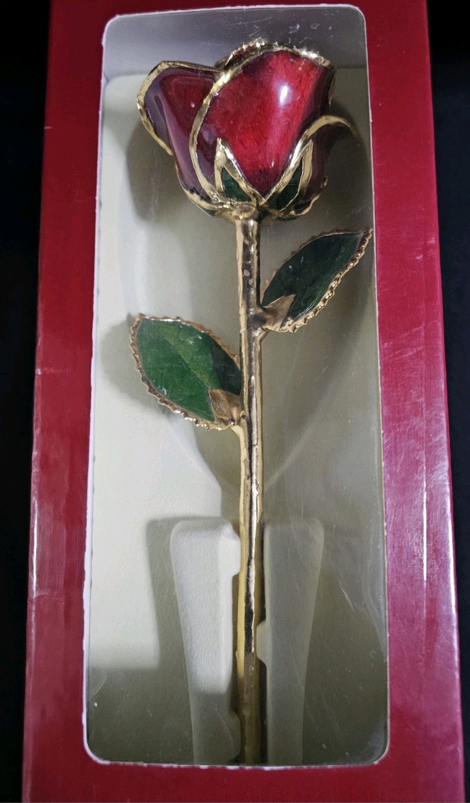 Living Gold Real Rose Dipped in 24k Gold Burgundy February
